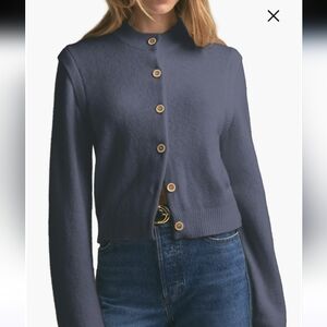 NWT Favorite Daughter The Varsity Wool Blend Cardigan Size XL In Slate Color